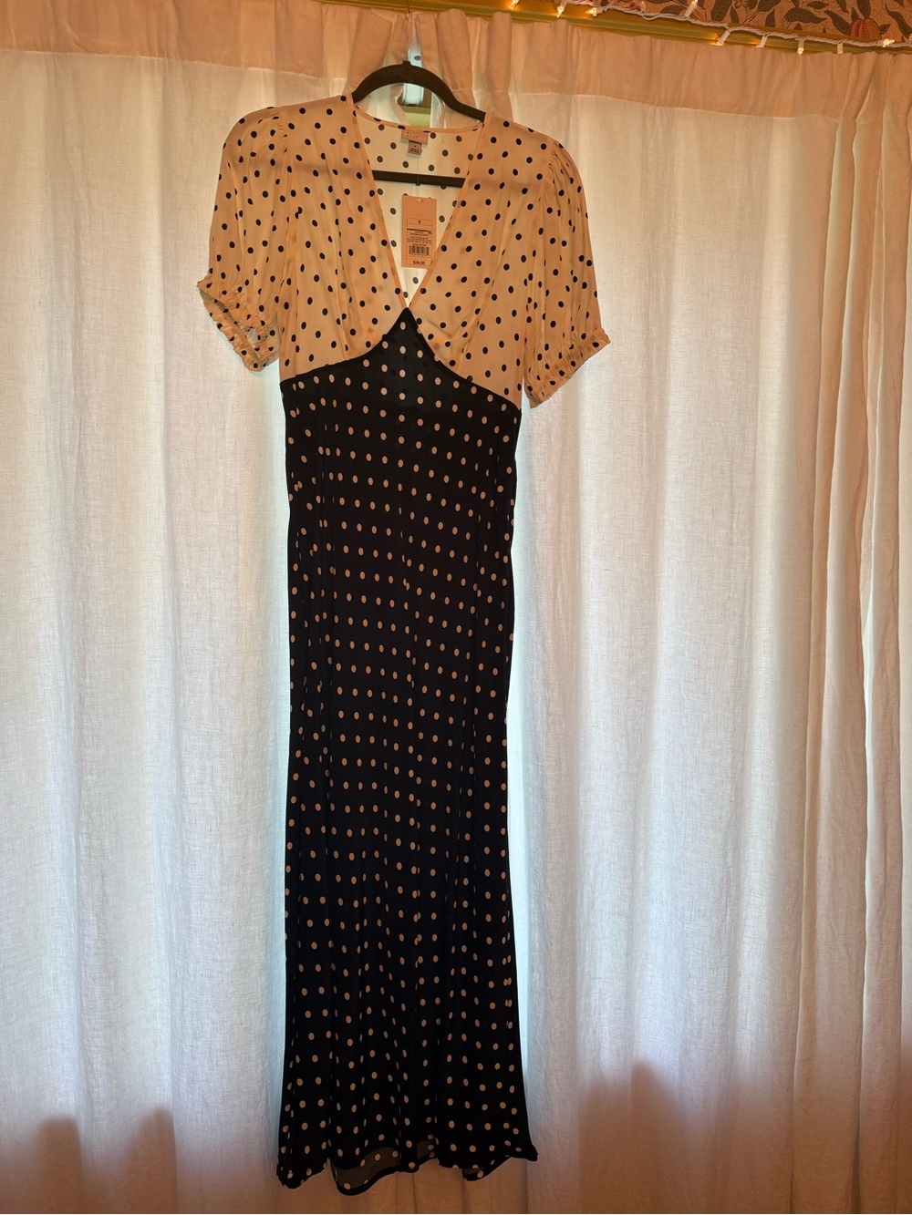 a new day Two-Tone Polka Dot Maxi Dress - Black and Cream